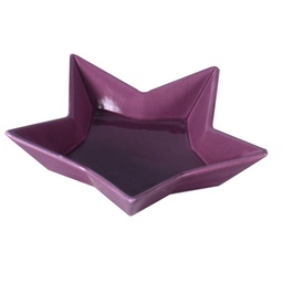 [V61047300AM] Vassoio ceramica amaranto stella cm22x22h4,3