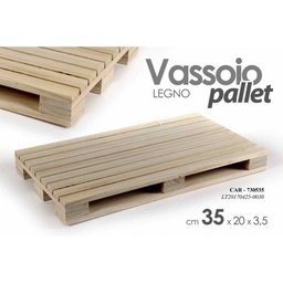 [GIC730535] 24x Vassoio in legno mini pallet 35 x 20 x 3.5 h