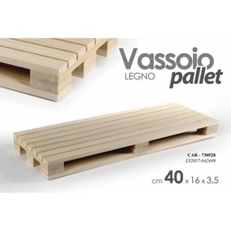 [GIC730528] 24x Vassoio in legno mini pallet 40 x 16 x 3.5 h