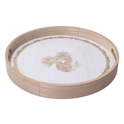 [V5959720000] Vassoio legno bianco tondo cmø35h4