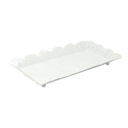 [V7019000000] Vassoio metallo bianco rettangolare cm43x28