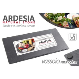 [GIC752216] x12 Vassoio piatto in ardesia cm 40 x 20 casa pub o ristoranti