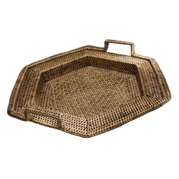 [V1710930000] Vassoio rattan birman esagonale 2m cm44x50h7-10