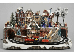 [19974535] Villaggio Con Treno E Movimenti Illuminato