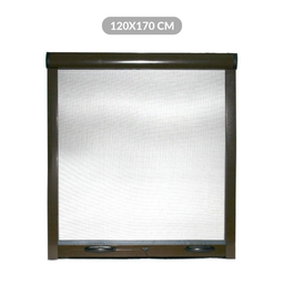 [8053323380108] Zanzariera a rullo in kit riducibile universale per finestra verticale EASY-UP Marrone 140x160