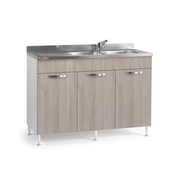 [A10466MF] Sottolavello da cucina 3 ante olmo reversibile Cm 120x50xH 85