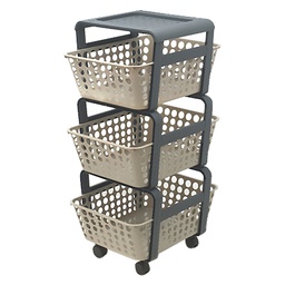 [DFL8035440]  Carrello Da Cucina Con Cestelli Modula Col. Tortora - Cm 41,5 X 29 X H.75 Ecoplast