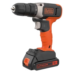 [DFL5130015]  Trapano Avvitatore A Batteria Bcd001C1-Qw 18V - 1,5 Ah Ioni Litio Black Decker