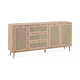 [FZ99105] (2c) Madia KUTA51A rovere sonoma 3 cassetti e 3 ante effetto rafia