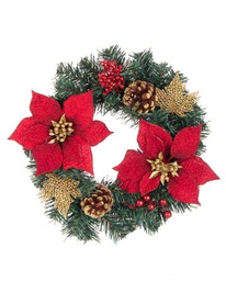 [B0934843] 12x Corona Josie Poinsettia Rosso D35