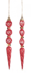 [B0912646] 12x Pendaglio Moda Ghiaccio Rosso Ass