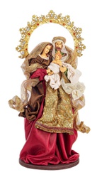 [B0937233] 1x Sacra Famiglia Baroque Stand Rosso H38