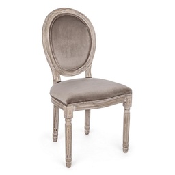[B0743491] 2x Sedia Tortora in legno imbottito stile classico