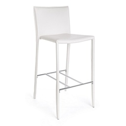 [B0733198] 2x Sgabello bianco in ecopelle stile design