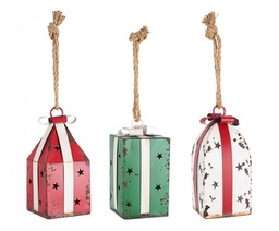 [B0932696] 3x Pendaglio Pacco Regalo Met Ass3
