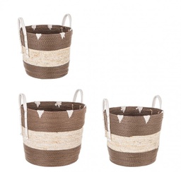 [B0411288] 3x Set3 Cesta 2M Thelma Marrone Svas