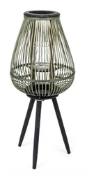 [B0140945] 4x Lanterna Treppiede Bamboo Ver-Nero H61.5