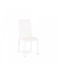 [OM/140/B] 4x Sedia in similcuoio e metallo bianco Kitty STS