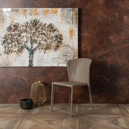 [OM/335/TO] 4x Sedia in similcuoio e seduta tortora 49x56x82h cm