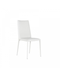 [OM/124/B] 4x Sedia in similpelle  e metallo bianco Cleo STS