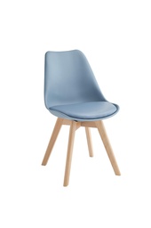 [OM/238/BL] 4x Sedie in polipropilene e seduta in similpelle azzurro 48,5x582h cm 