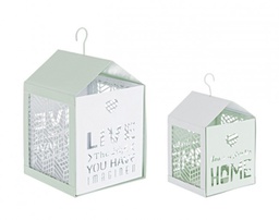 [B0133077] 4x Set2 Lanterna Armonia Verde-Bianco