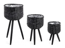 [B0502514] 4x Set3 C.Vaso Tripod Nero
