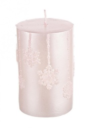 [B0916375] 6x Candela Pearl Cilindro Rosa H10.5