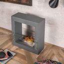 Biocamino design  da terra bioetanolo grigio cromo cm 60 x 24 x h 60