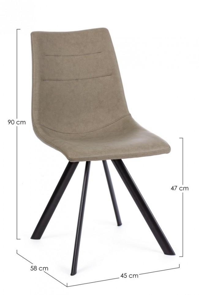 4x Sedia Alva Pu Tortora  