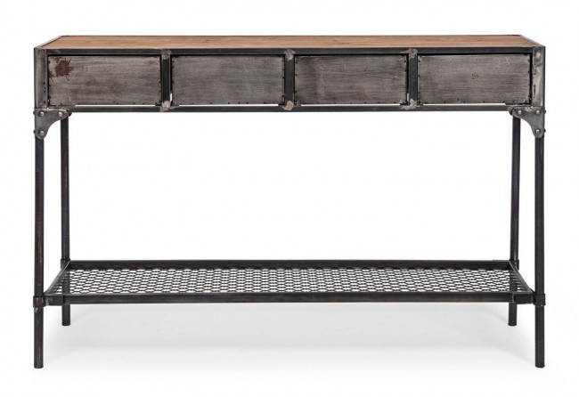 Consolle Store 4 cassetti 1 ripiano in stile industriale