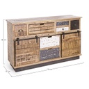 Credenza 2 ante 7 cassetti Tudor 125x37x80h cm