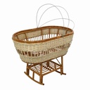 Culla a dondolo naturale con ruote 58x100 cm