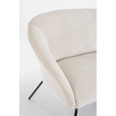 Divano acciaio velluto bianco Aiko Velvet cm 142 x 80 x 75
