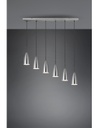 Grande Lampadario Lineare Isola Farin 6 Luci Nichel Trio Lighting