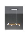 Lampada Sospensione Lineare Legno 4 Spot Cilindrici Orientabili Bianco Marley Trio Lighting