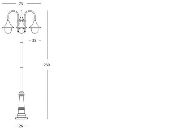 Lampada a Sospensione in Alluminio con Diffusori Trasparenti - 3 Lampade - Altezza Max 150mm ruggine