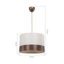 Lampada a sospensione Alfina tessuto bianco fascia effetto legno ASZ1668 EFFEZ