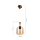 Lampada a sospensione Boston MDL3554 con diffusore vetro fumè EFFEZ