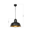 Lampada a sospensione Kumbet MDL3053 metallo nero interno oro EFFEZ