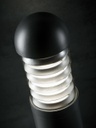 Lampada da esterno in alluminio pressofuso con diffusore in vetro trasparente e alette frangiluce grafite