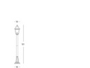 Lampada da esterno in alluminio pressofuso con diffusori in vetro trasparente - Altezza max 170mm nero