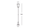 Lampada da esterno in alluminio pressofuso con diffusori in vetro trasparente biancooro