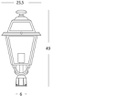Lampada da esterno in alluminio pressofuso con diffusori in vetro trasparente grafite