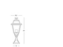 Lampada da esterno in alluminio pressofuso con diffusori in vetro trasparente grafite