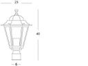 Lampada da esterno in alluminio pressofuso con diffusori in vetro trasparente nero