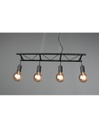 Lampadario Cucina Industriale 4 Luci Ladder Nero Trio Lighting