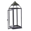 Lanterna metallo 1-3 nero quadro cm26,5x26,5h75