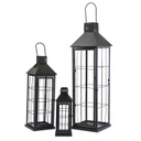 Lanterna metallo 1-3 nero quadro cm26x26h87,5