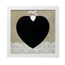 Lavagna legno elegancia cuore quadro cm 30x30x1